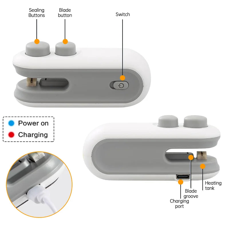 Seladora de Sacos 2 em 1 - Recarregável USB